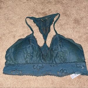 Aerie Green Padded Lace Racerback Bralette
